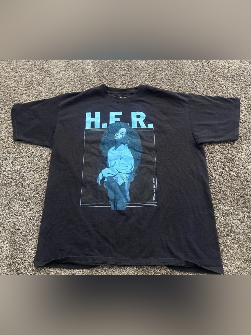 H.E.R. Black Graphic Tee Short Sleeve Size XL 0394